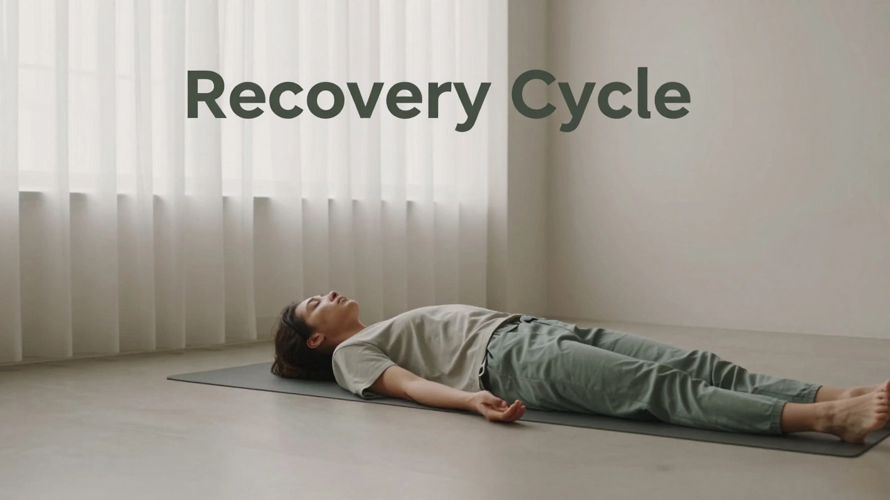 A musician resting in a quiet, minimalist room for mental recovery.