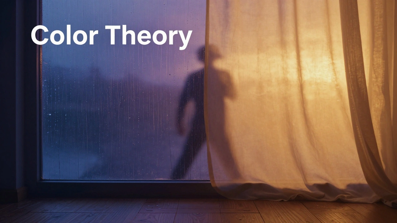 Split screen showing a transition from cold blue tones to warm golden amber lighting.