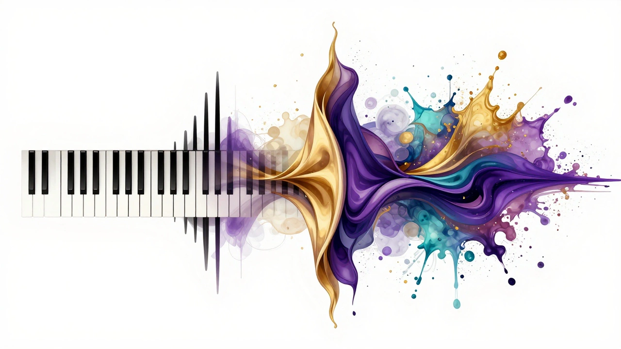 Abstract art blending structure, smoothness, and chaos into a sound wave
