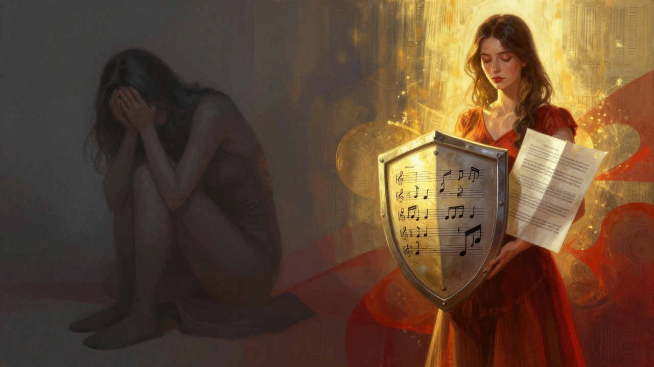Artistic depiction of overcoming hesitation to assert professional boundaries