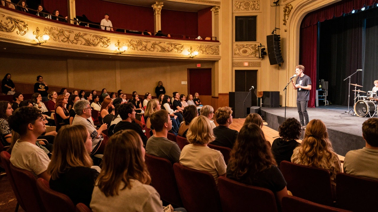 Intimate fan listening party at historic concert venue