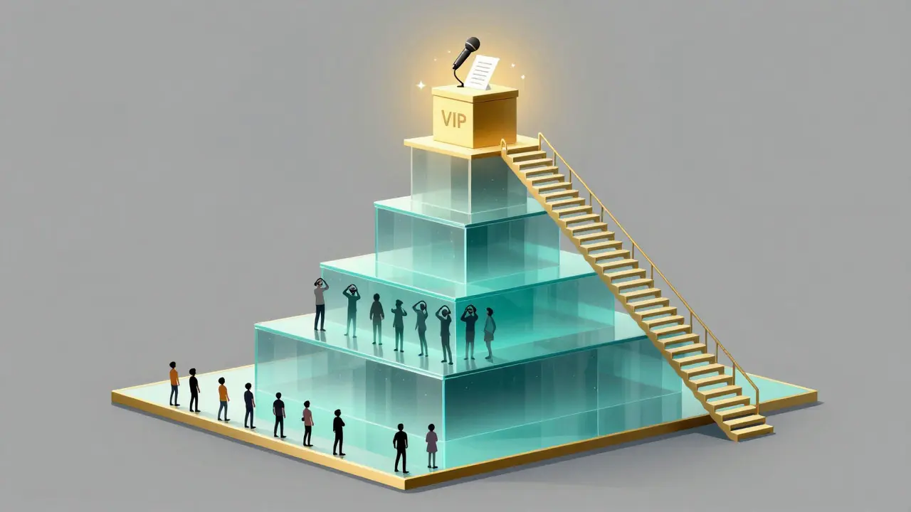 Conceptual illustration of a three-tier staircase representing fan loyalty levels