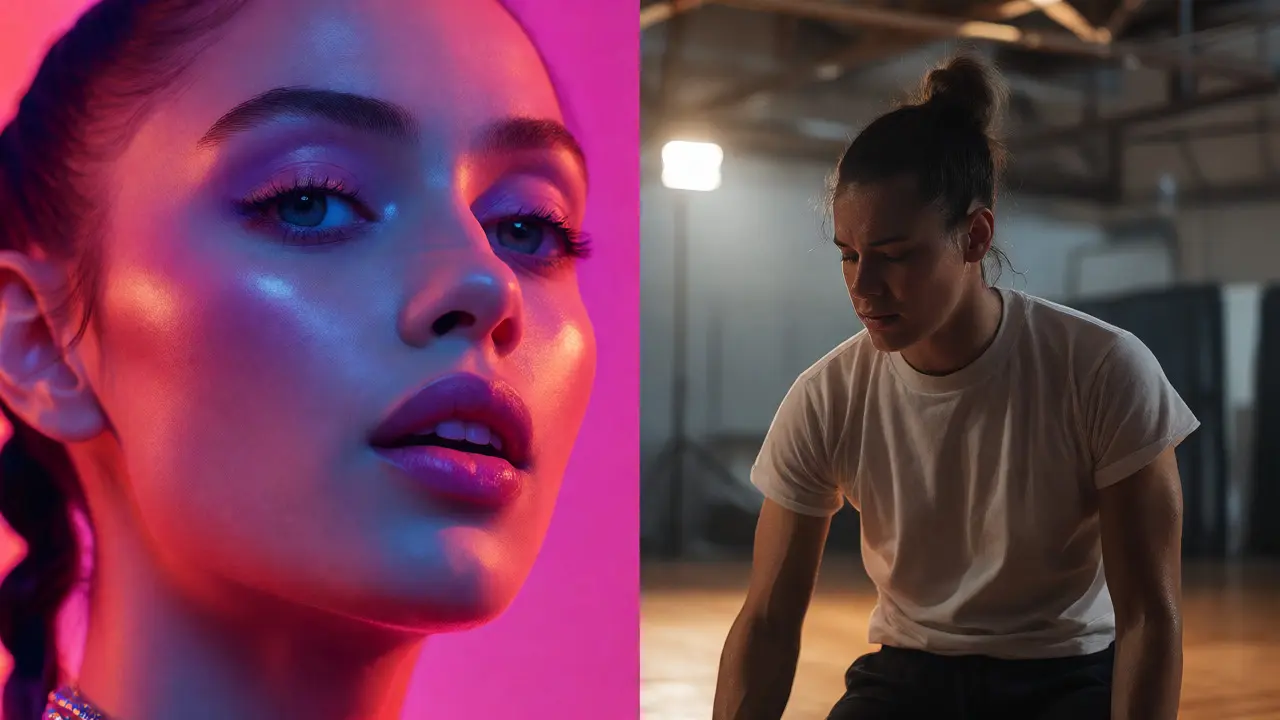 Contrast between polished social media image and raw rehearsal reality